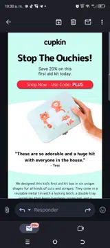 Plus coupon verification screenshot