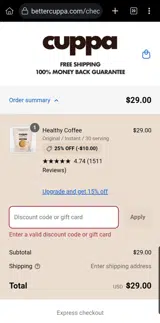 FALL20 coupon verification screenshot