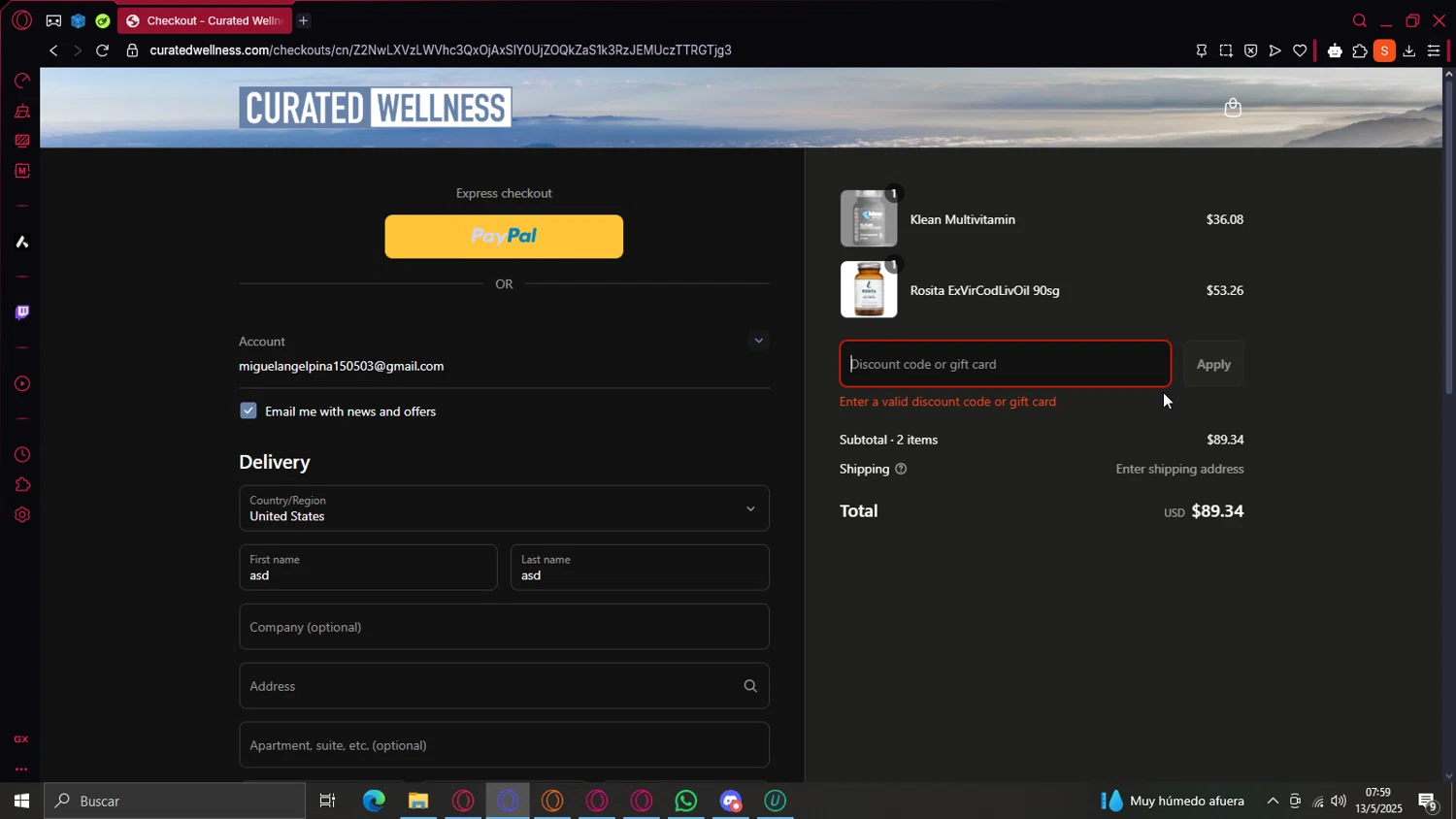 Curated Wellness discount code screenshot showing code CARE10 applied at Curated Wellness checkout page. Uploaded by SimplyCodes community member Artorias_the_abysswalker on May 13, 2025