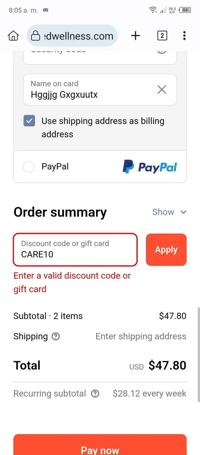 Curated Wellness discount code screenshot showing code CARE10 applied at Curated Wellness checkout page. Uploaded by SimplyCodes community member bauxita on May 13, 2025