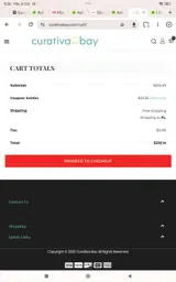Curativa Bay coupon verification screenshot
