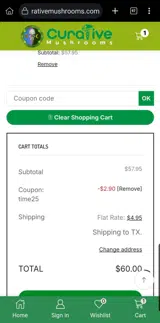 time25 coupon verification screenshot
