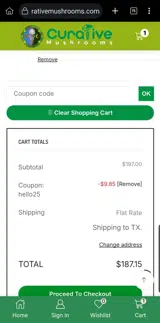hello25 coupon verification screenshot