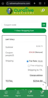 people25 coupon verification screenshot