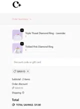 BAYA10 coupon verification screenshot