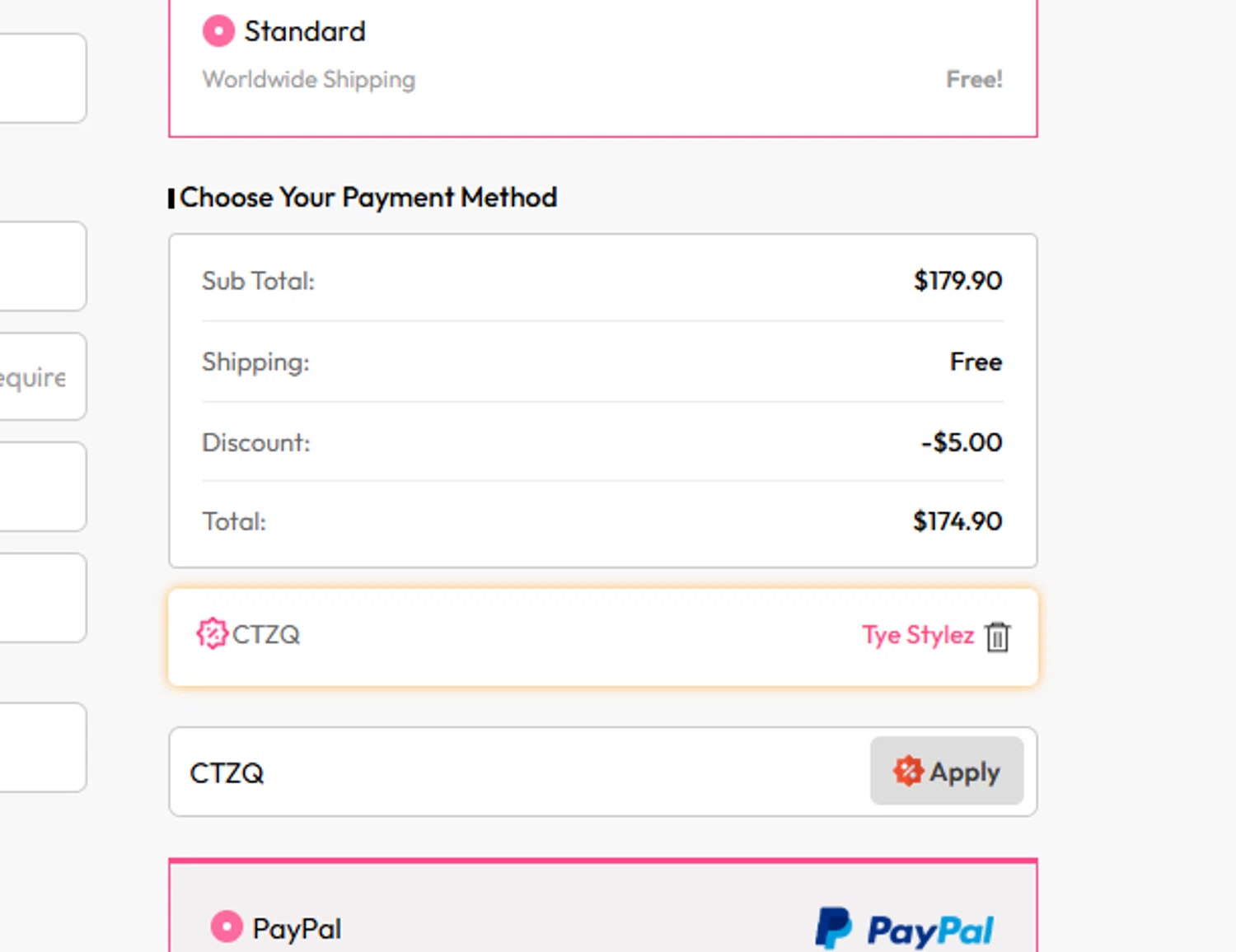 Curls Queen coupon code screenshot showing code CTZQ applied at Curls Queen checkout page. Uploaded by SimplyCodes community member MrWolf on Oct 13, 2025