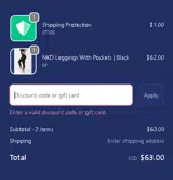 WELCOMECODE coupon verification screenshot