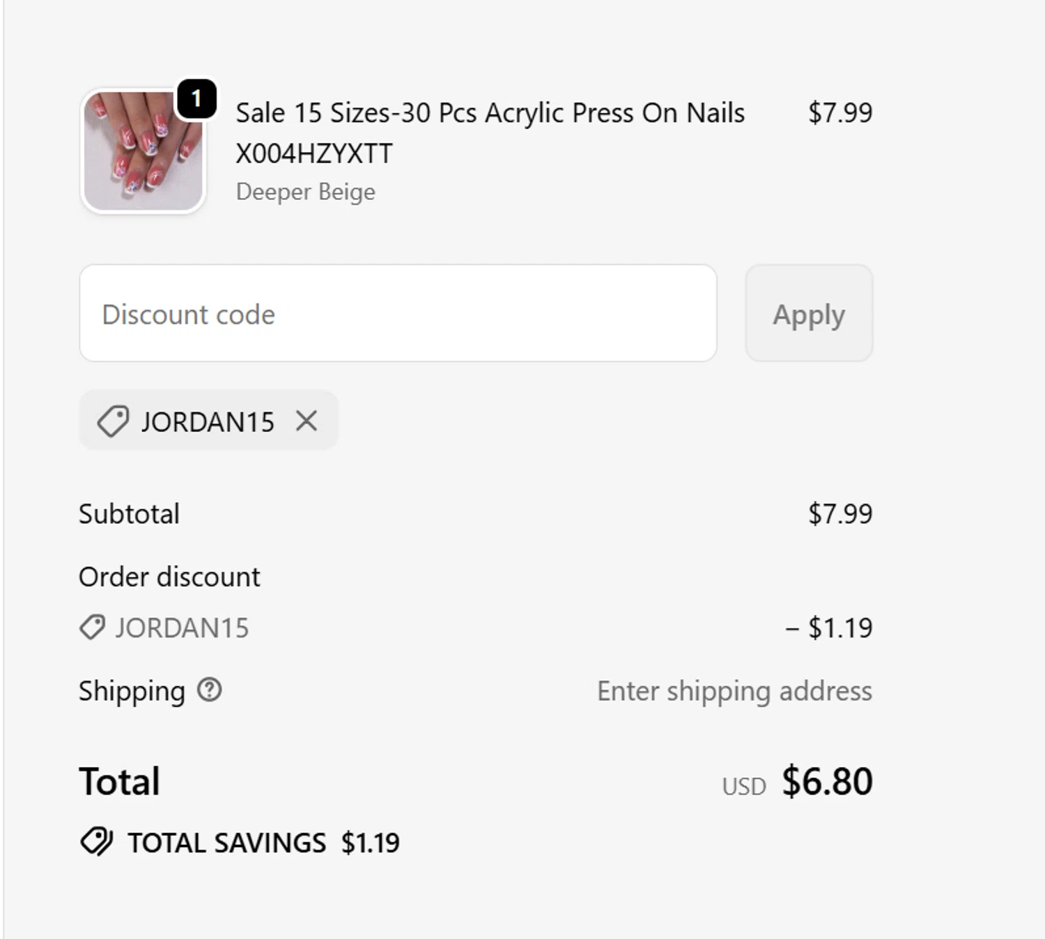 CurvLife discount code screenshot showing code JORDAN15 applied at CurvLife checkout page. Uploaded by SimplyCodes community member MightyHunter5940 on Sep 19, 2025