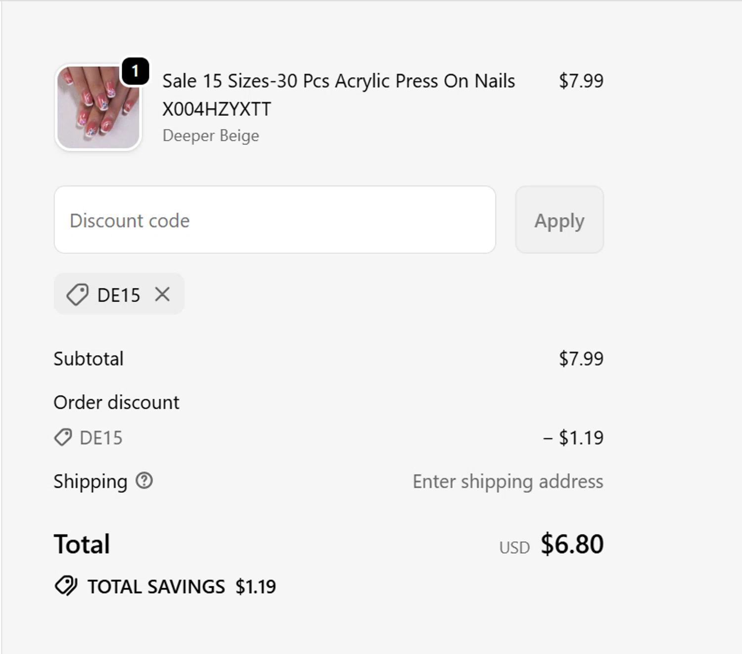 CurvLife discount code screenshot showing code DE15 applied at CurvLife checkout page. Uploaded by SimplyCodes community member MightyHunter5940 on Sep 19, 2025