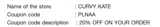 PLNAA coupon verification screenshot