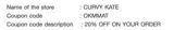 OKMMAT coupon verification screenshot