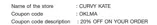 OKLMA coupon verification screenshot