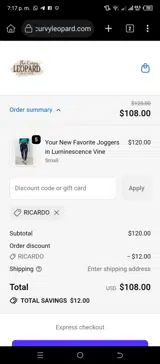ricardo coupon verification screenshot