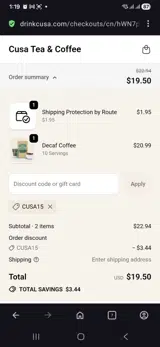 CUSA15 coupon verification screenshot