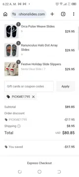 PICKME1795 coupon verification screenshot