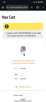 VALENTINE300 coupon verification screenshot