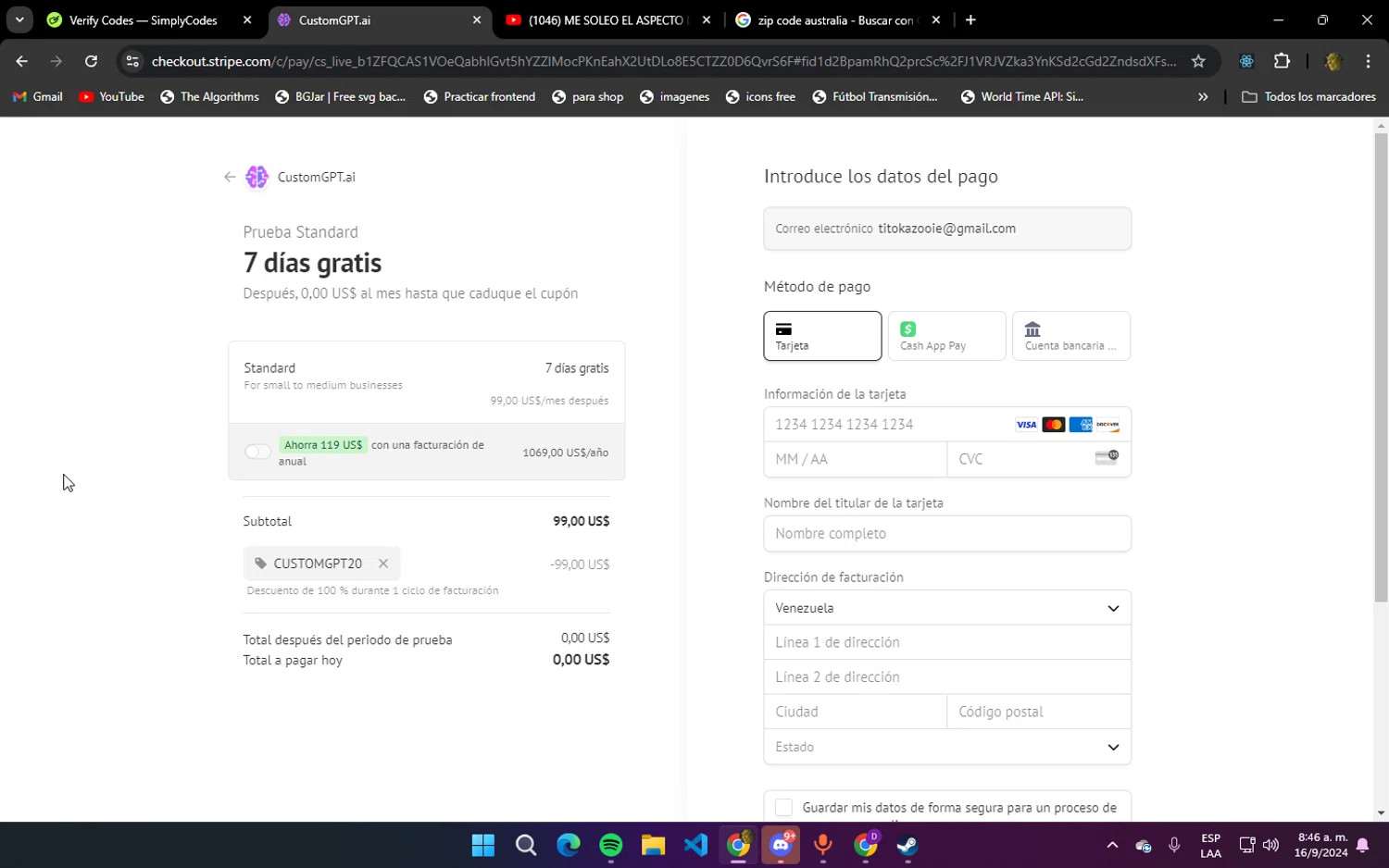 where to use Customgpt promo code box