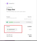 CYBERMONDAY coupon verification screenshot