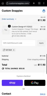 631364 coupon verification screenshot