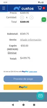 MEFA50 coupon verification screenshot