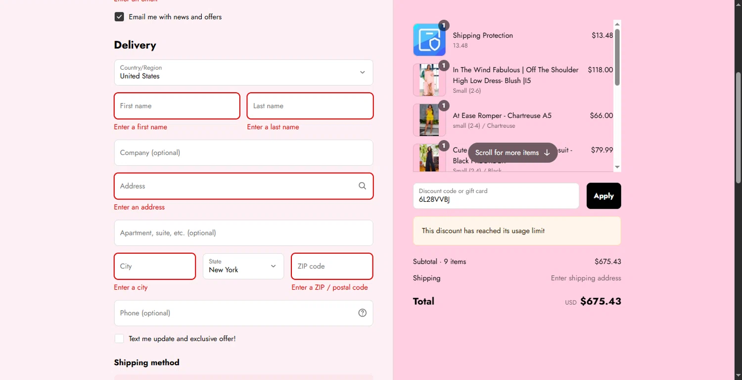 Cutely Covered discount code screenshot showing code 6L28VVBJ applied at Cutely Covered checkout page. Uploaded by SimplyCodes community member CodeTitan6120 on Aug 19, 2025