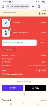 Cuticle and Company coupon verification screenshot