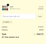 HAPPY coupon verification screenshot