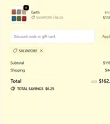 SALVATORE coupon verification screenshot
