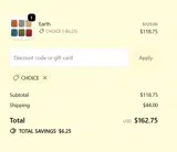 CHOICE coupon verification screenshot