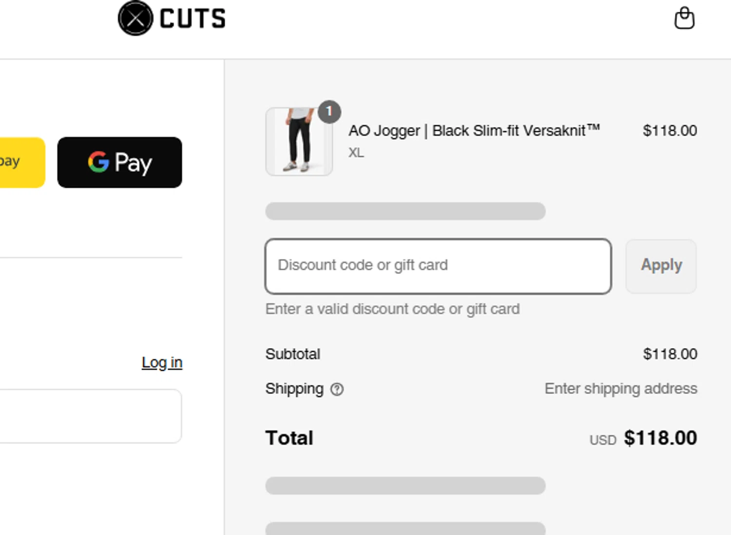 Cuts Clothing discount code screenshot showing code PATBEV applied at Cuts Clothing checkout page. Uploaded by SimplyCodes community member CouponLion3243 on Jul 13, 2025