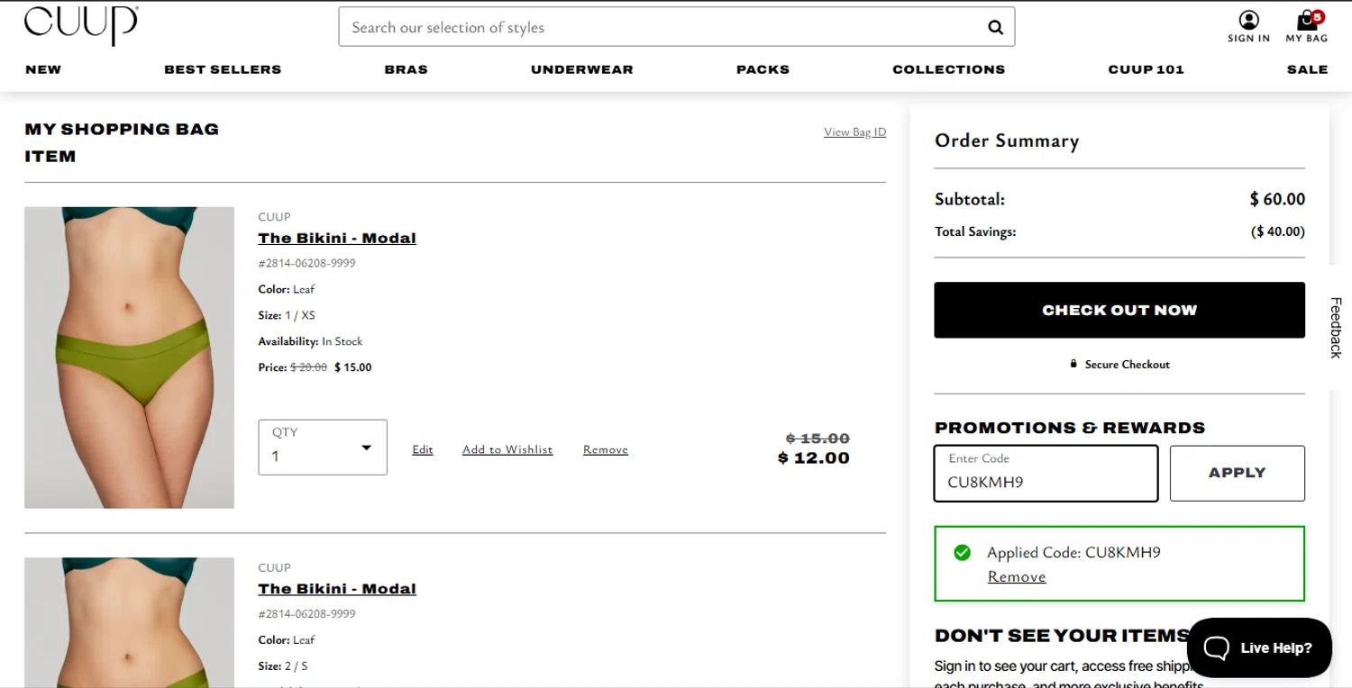 CUUP promo code screenshot showing code CU8KMH9 applied at CUUP checkout page. Uploaded by SimplyCodes community member MagnificentKnight9534 on Mar 4, 2025