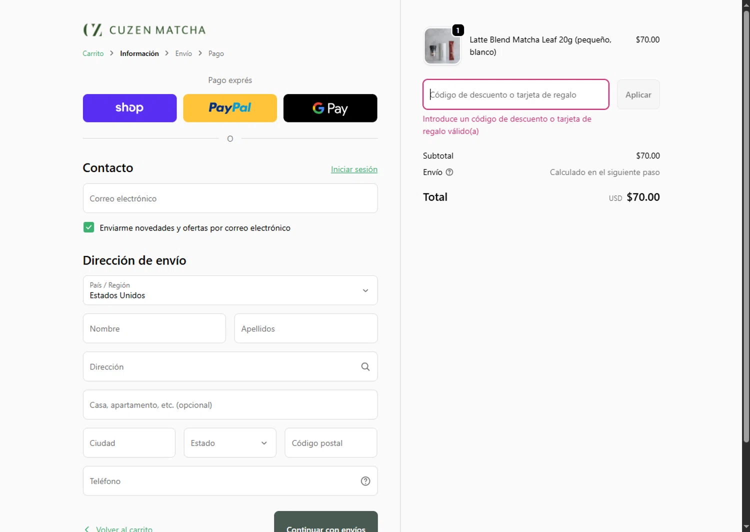 Cuzen Matcha discount code screenshot showing code HOJICHA30 applied at Cuzen Matcha checkout page. Uploaded by SimplyCodes community member VoucherFinder3467 on Nov 3, 2025