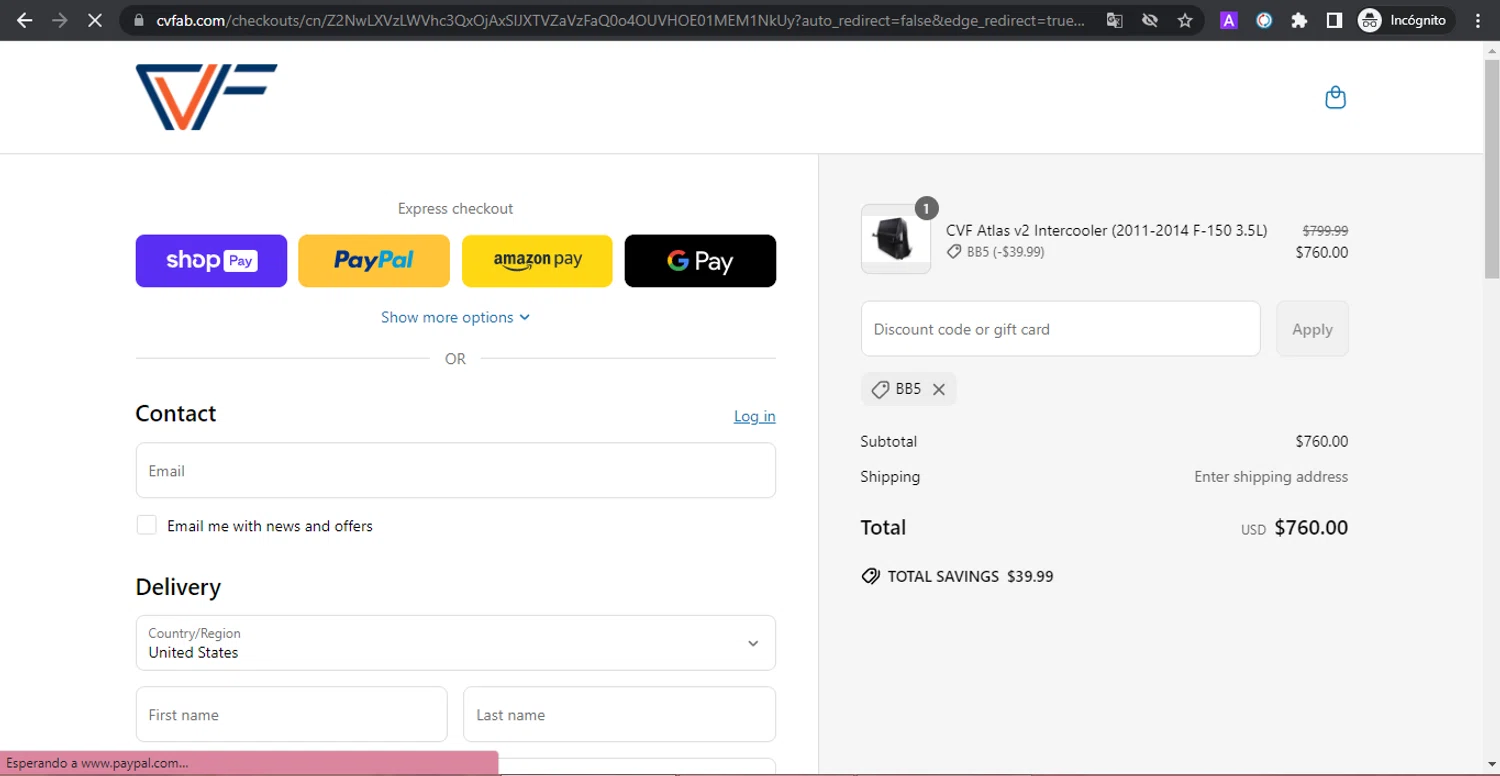 CVF discount code screenshot showing code BB5 applied at CVF checkout page. Uploaded by SimplyCodes community member ThriftyKnight7492 on Apr 15, 2025