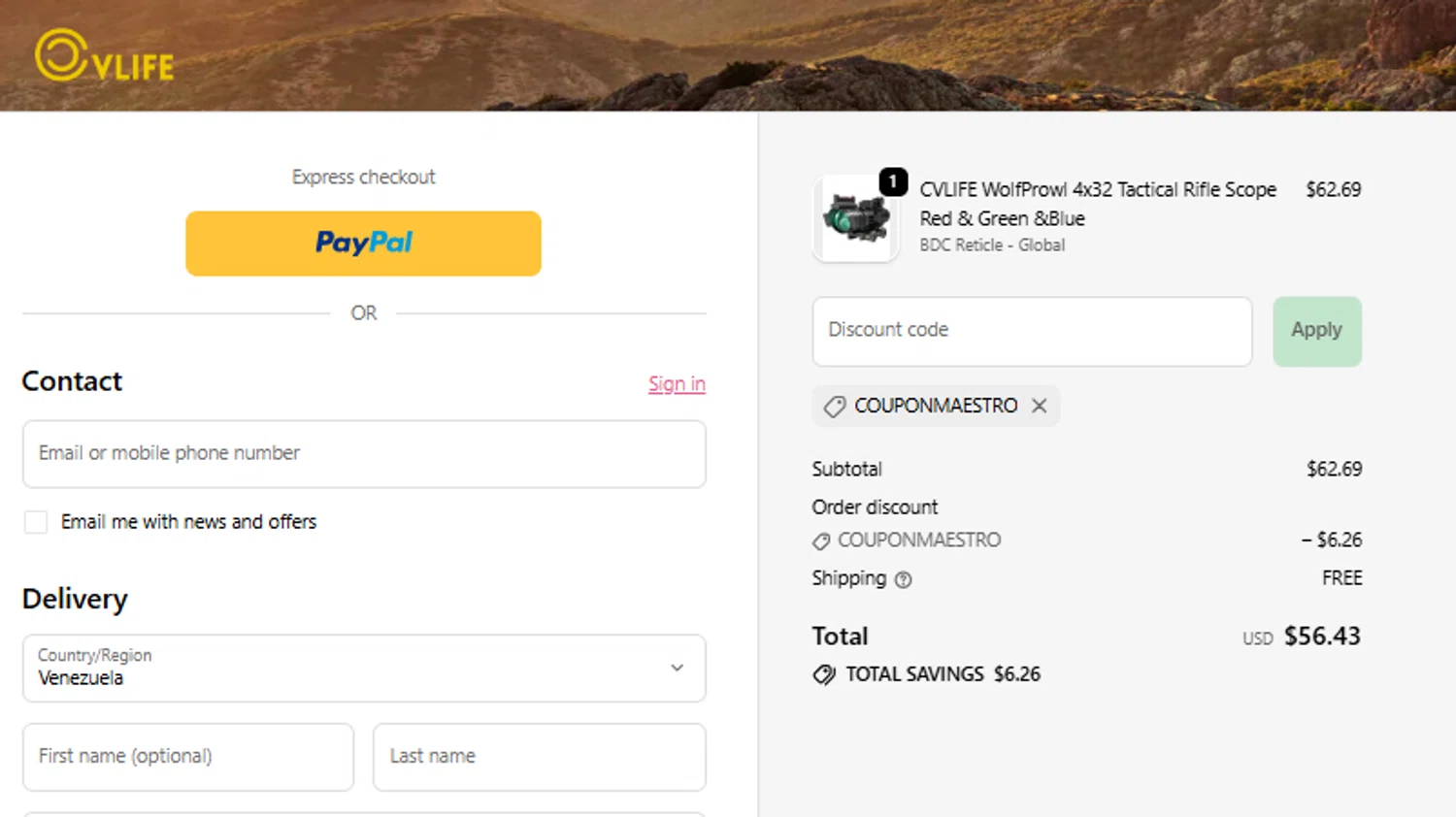 Cvlife discount code screenshot showing code COUPONMAESTRO applied at Cvlife checkout page. Uploaded by SimplyCodes community member tumdre on Oct 18, 2025