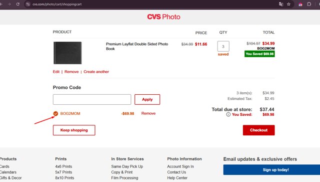 CVS checkout page showing CVS promo code box | Screenshot taken by SimplyCodes community member on May 3, 2025