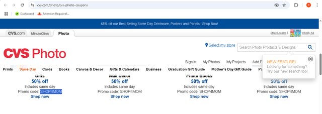 CVS checkout page showing CVS promo code box | Screenshot taken by SimplyCodes community member on May 10, 2025