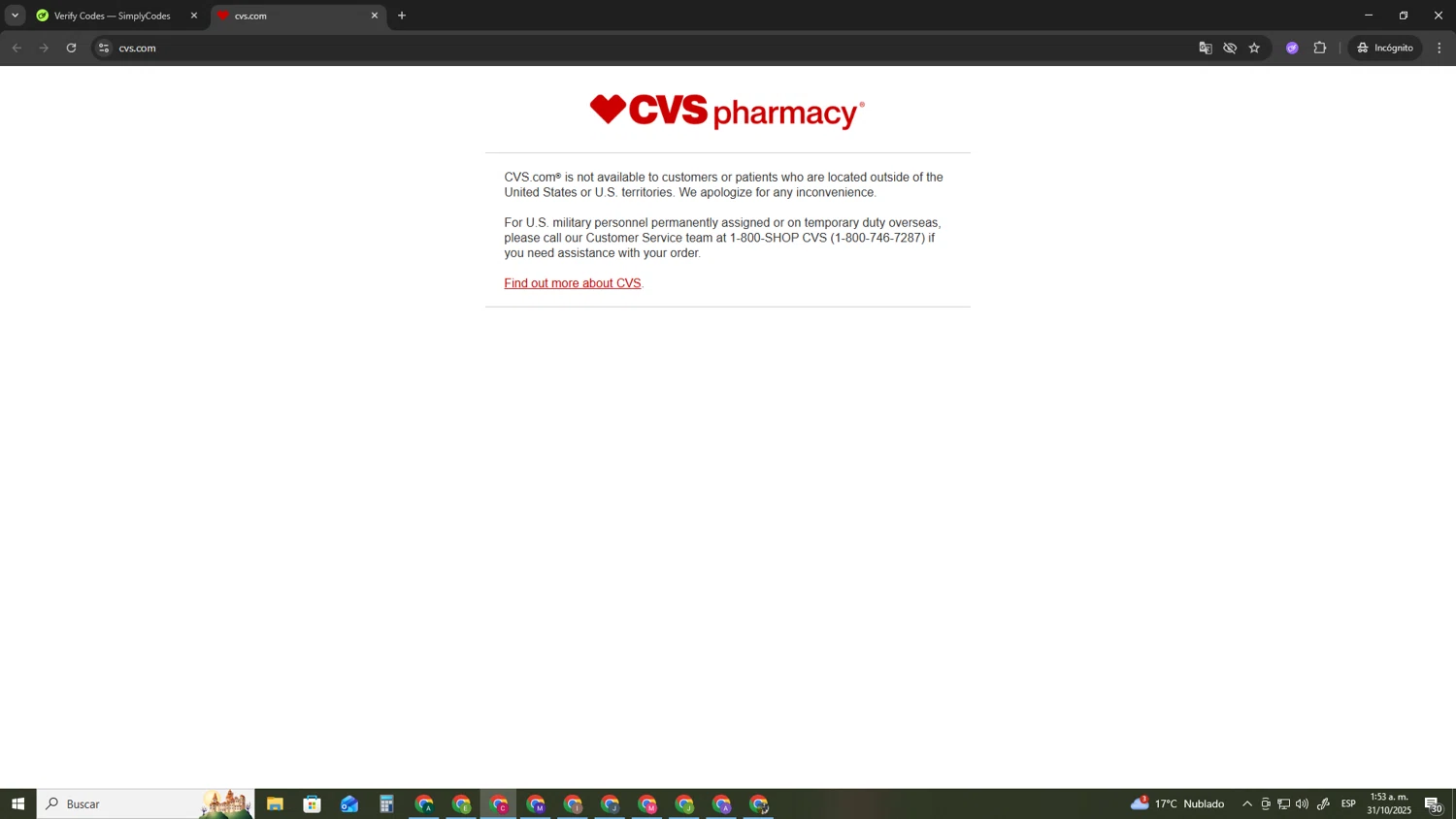 Verification screenshot for 40% Off Storewide at CVS — 7mo ago