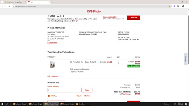 CVS CarePass checkout page showing CVS CarePass promo code box | Screenshot taken by SimplyCodes community member on Jul 29, 2025