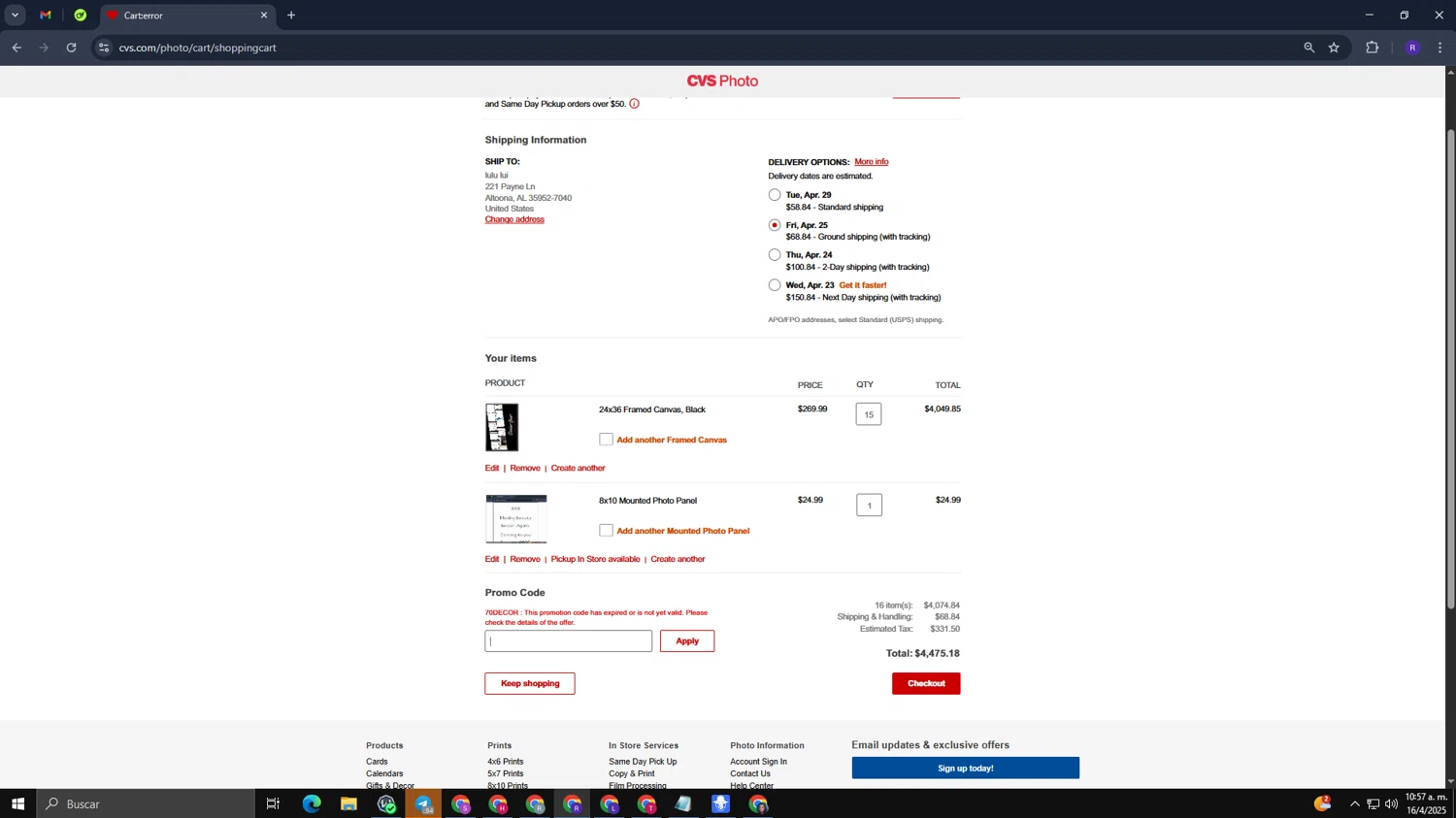 CVS CarePass promo code screenshot showing code 70DECOR applied at CVS CarePass checkout page. Uploaded by SimplyCodes community member CashCollector4199 on Apr 16, 2025