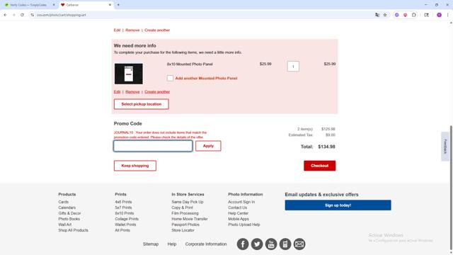 CVS CarePass checkout page showing CVS CarePass promo code box | Screenshot taken by SimplyCodes community member on Aug 24, 2025