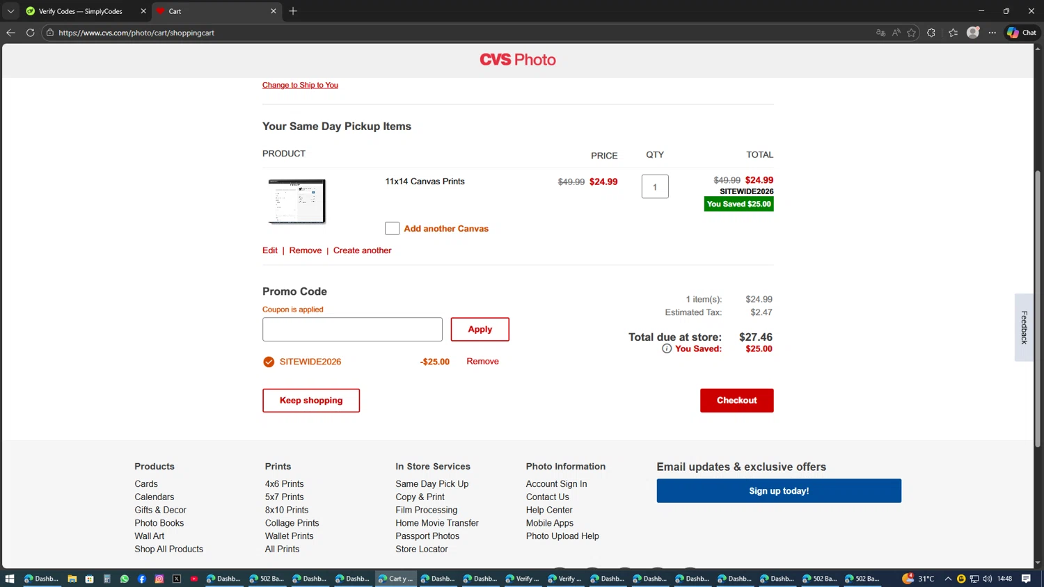 CVS CarePass checkout page showing CVS CarePass promo code box | Screenshot taken by SimplyCodes community member on Feb 6, 2026