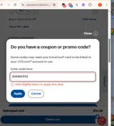 CVS Optical coupon verification screenshot