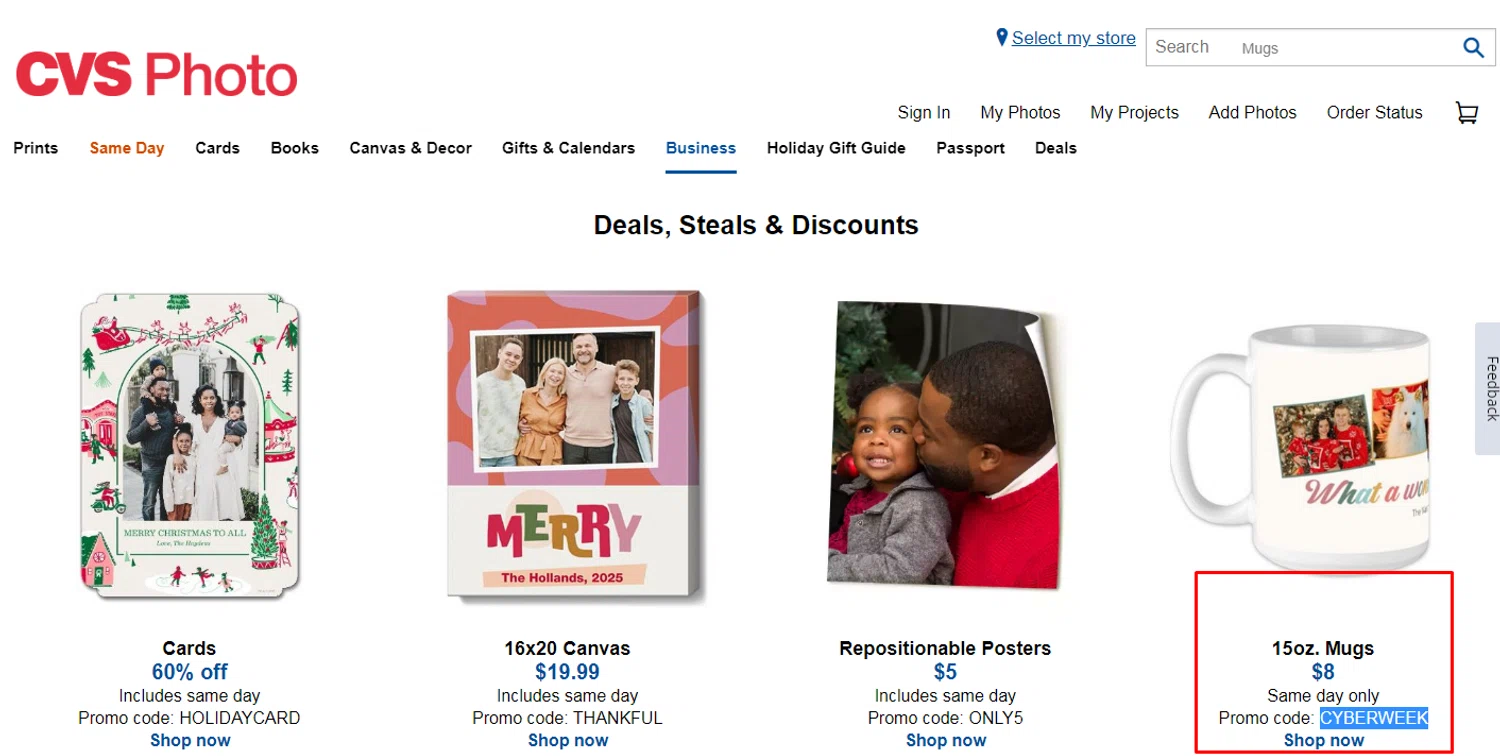 CVS Optical promo code screenshot showing code CYBERWEEK applied at CVS Optical checkout page. Uploaded by SimplyCodes community member Alofoke on Dec 1, 2025