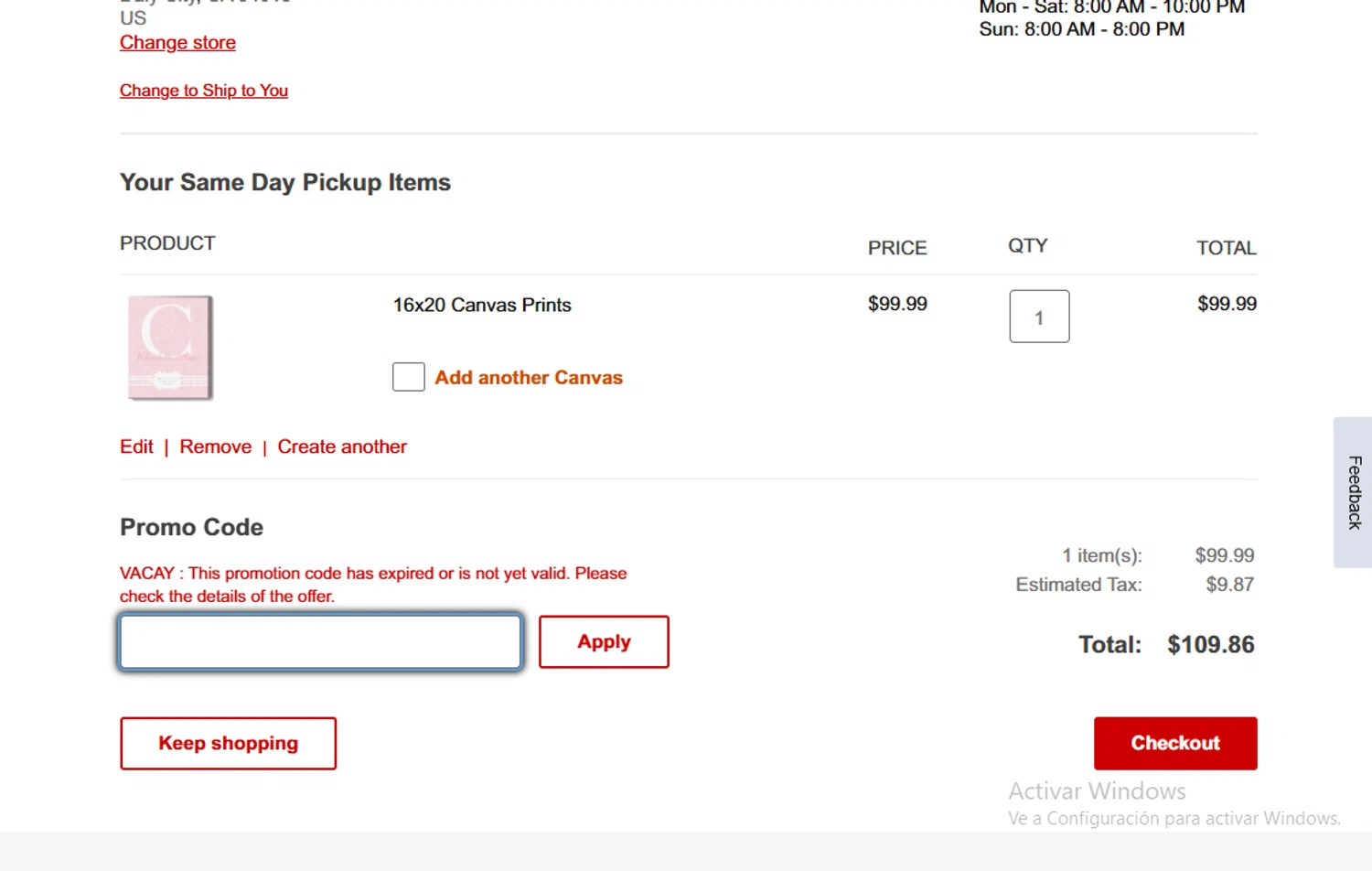 CVS Photo promo code screenshot showing code VACAY applied at CVS Photo checkout page. Uploaded by SimplyCodes community member Gary_23 on Aug 22, 2025