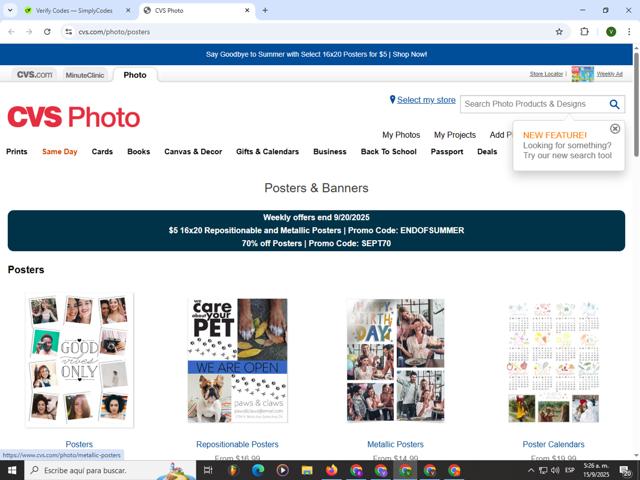 CVS Photo checkout page showing CVS Photo promo code box | Screenshot taken by SimplyCodes community member on Sep 15, 2025