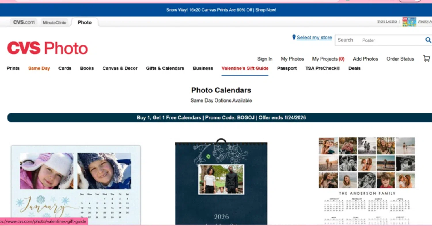 CVS Photo checkout page showing CVS Photo promo code box | Screenshot taken by SimplyCodes community member on Jan 22, 2026