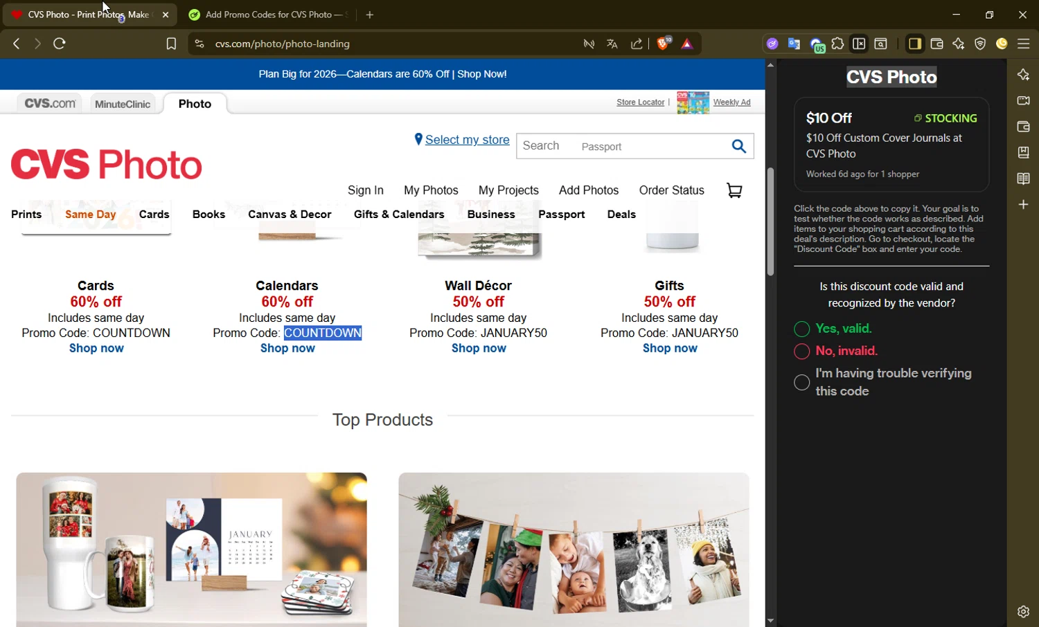 CVS Photo promo code screenshot showing code JANUARY50 applied at CVS Photo checkout page. Uploaded by SimplyCodes community member Jisus007 on Dec 28, 2025