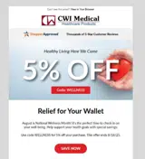 WELLNESS coupon verification screenshot