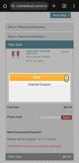 SEPTHEALTH coupon verification screenshot