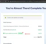 BFCM50 coupon verification screenshot